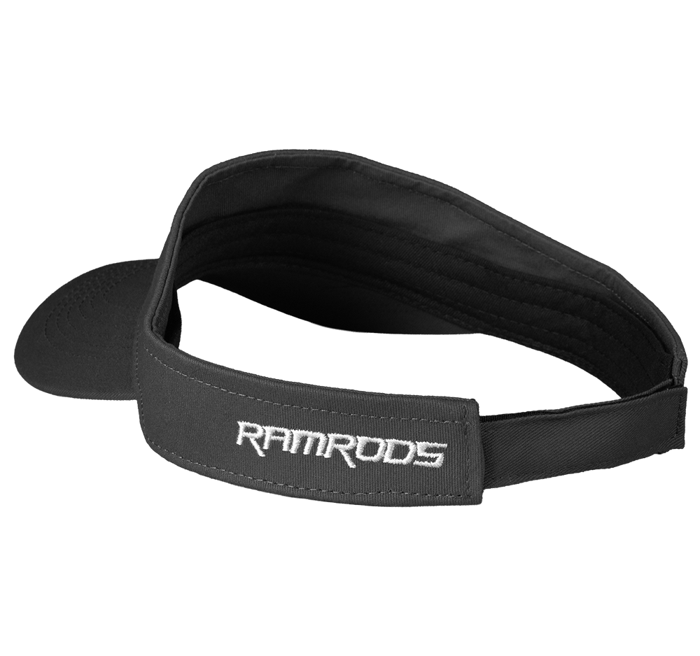 Gray visor with white ramrods logo