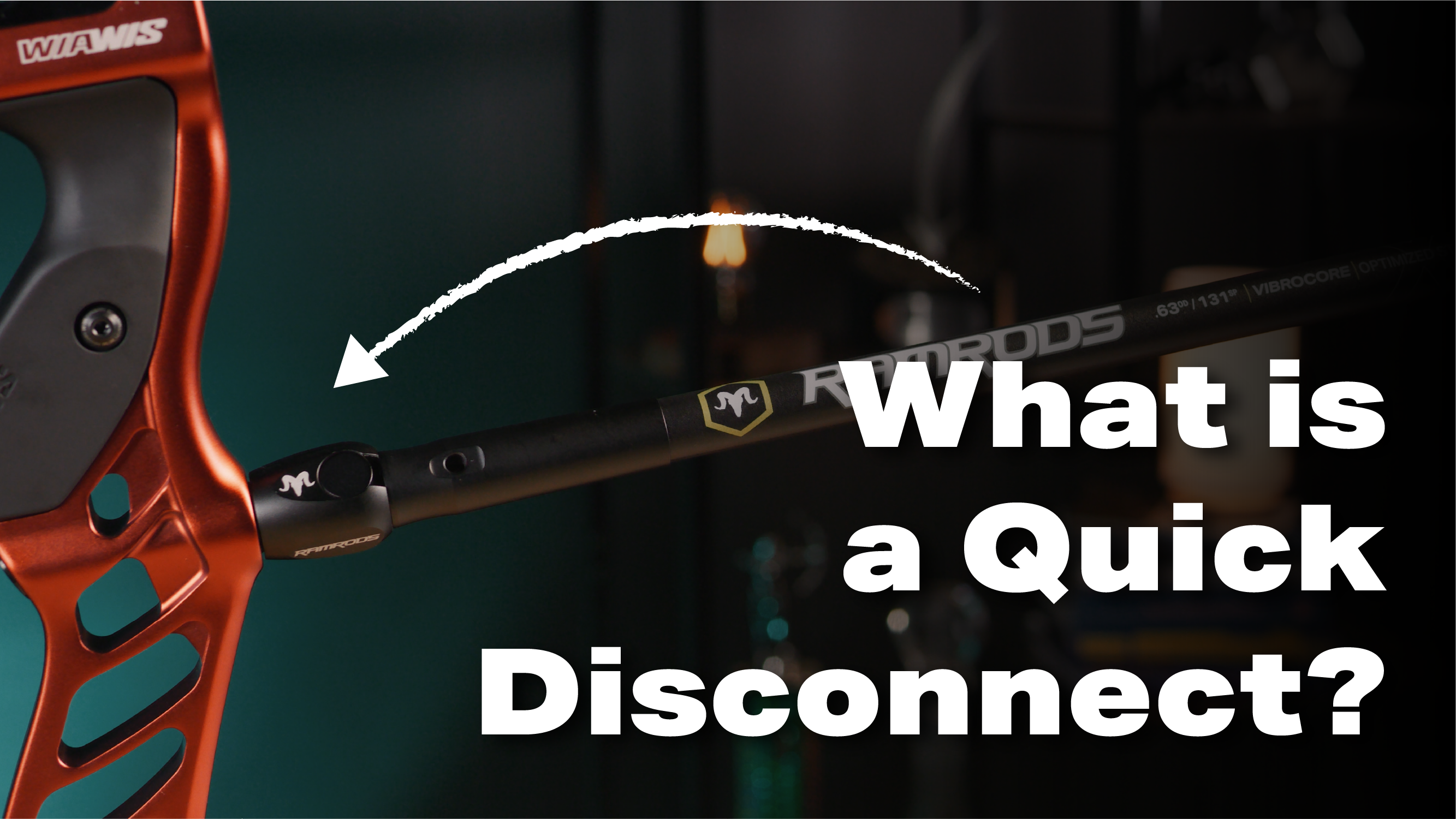 Photo of a riser with a stabilizer attached by a quick disconnect. The text says, "What is a quick disconnect?"