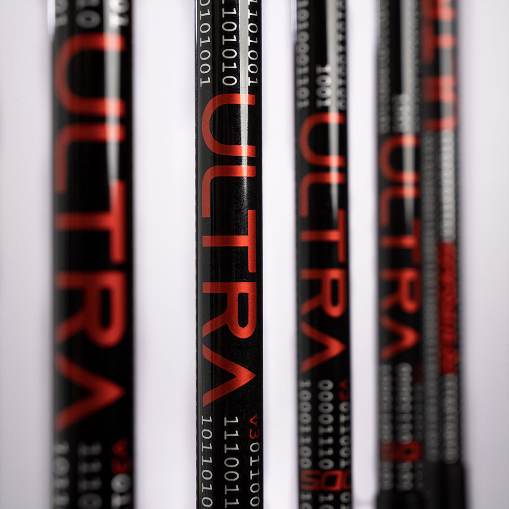 Cinematic photo of a bunch of Ultra v3 bow stabilizers 